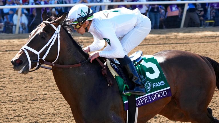 Irad Ortiz Jr. rides Life is Good to victory in the Breeders&#39; Cup Dirt Mile